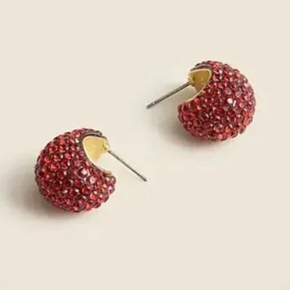 J. Crew Red Sugar Disco Hoops/NWT - Picture 2 of 10